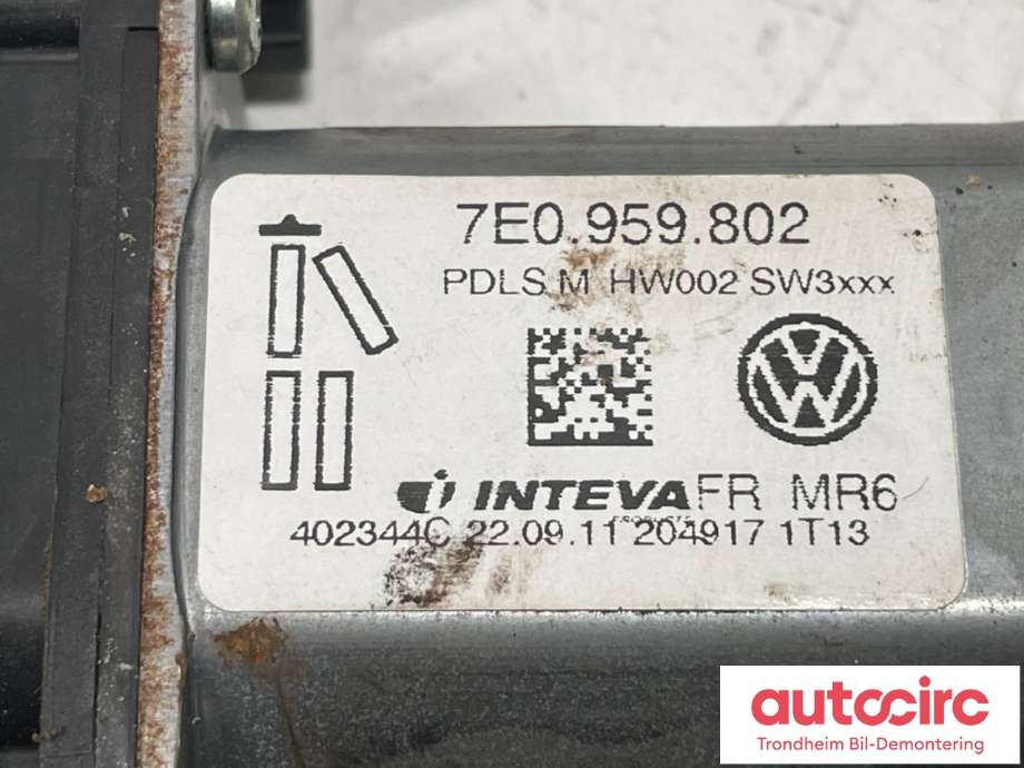 Ruteheis, kun motor, høyre foran til VW Transporter / Caravelle 2009-2015 (Fase 2) (T5) (T5) (7E0 959 802|)