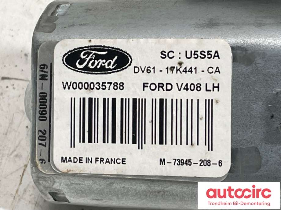 Viskermotor bakrute venstre til Ford Transit Connect 2013-2018 Type II, Fase 1  (VALEO|DV61-17K441-CA|W000035788|1807927)