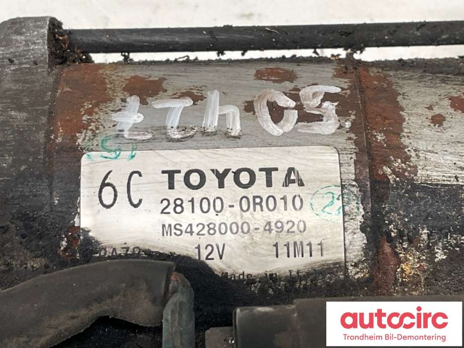 Starter diesel til Toyota RAV4 2009-2013 (Type III, Fase 2)  (281000R010|)
