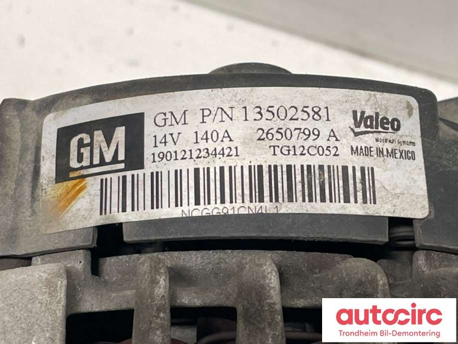 Dynamo diesel til Opel Insignia A 2009-2014 (VALEO|95515963|95524437|13586366|13512745|13502581|13588306)