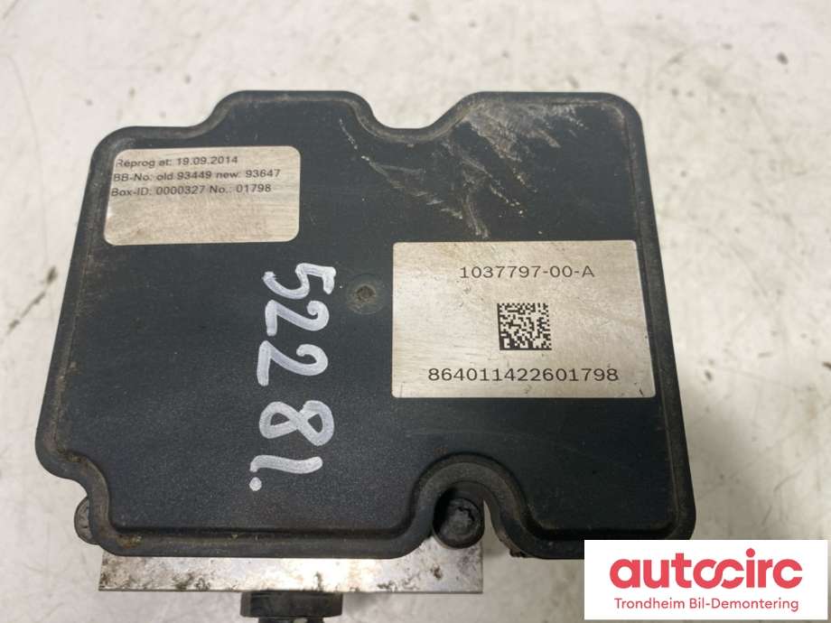 ABS sentral til Tesla Model S 2013-2016 (Fase 1)  (1038119-00-D|1037797-00-B|1037797-00-C|1037797-00-D|6006363-00-C|1008391-00-C|6006363-00-D|6006363-00-E|1008391-00-A|1008391-00-B|)