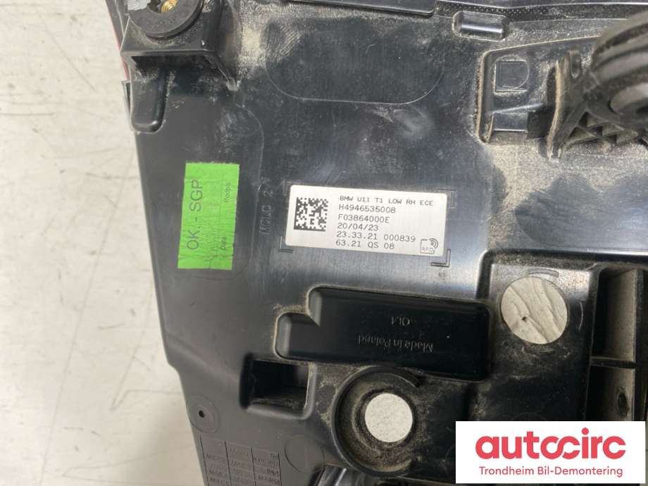 Baklykt høyre ytre til BMW iX1 2023-->> (U11) (U11) (63 21 9 465 350|)