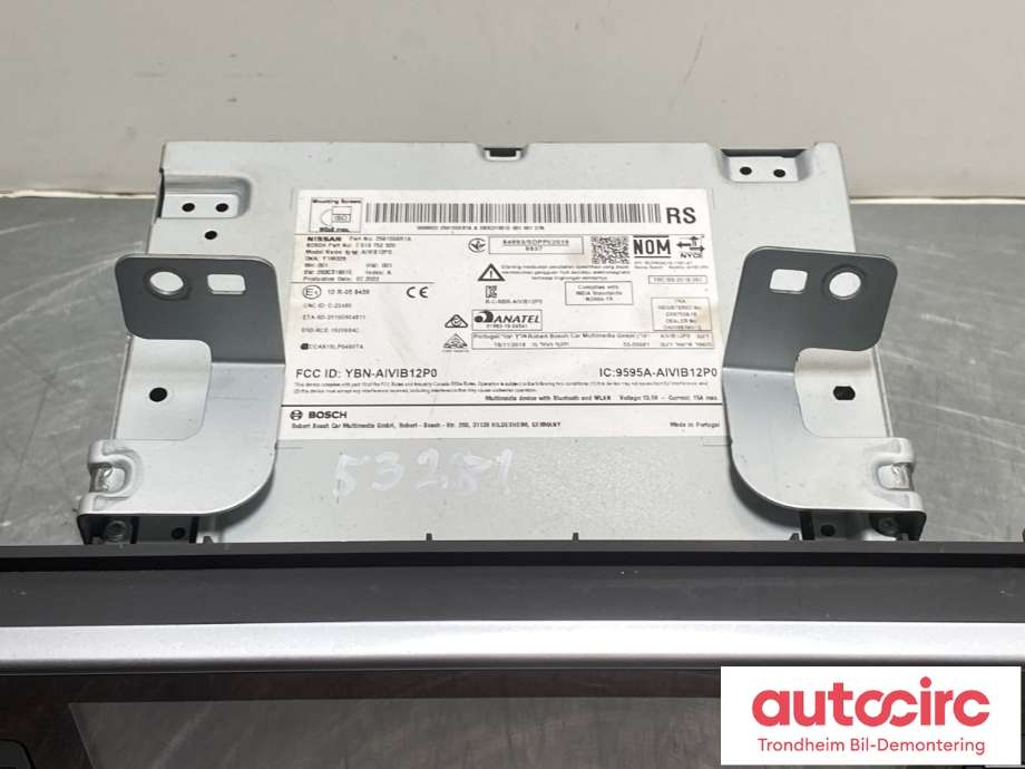 Bilstereo navigasjon til Nissan Leaf 2018-->> (Type II)  (259155SR1A|259155SR1B|)
