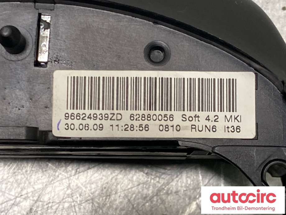 Bryter diverse til Citroën C4, Picasso 2006-2013 (Type I)  (96624939ZD|6242N5|)