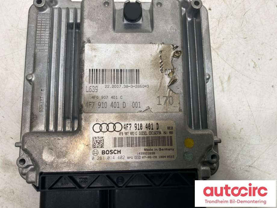 Styreenhet motor til Audi A6, Allroad 2006-2008 (Type II, Fase 1) (C6) (C6) (BOSCH|4F7 910 401 DX|4F7 910 401 D|0 281 014 402)