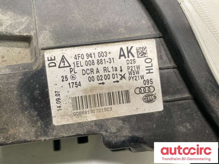 Frontlykt venstre xenon til Audi A6, Allroad 2006-2008 (Type II, Fase 1) (C6) (C6) (HELLA|4F0 941 029 AK|)