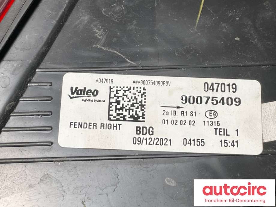 Baklykt høyre ytre til Audi A6, Allroad 2015-2019 (Type III, Fase 2) (C7) (C7) (VALEO|4G9 945 096 E|90075409|)