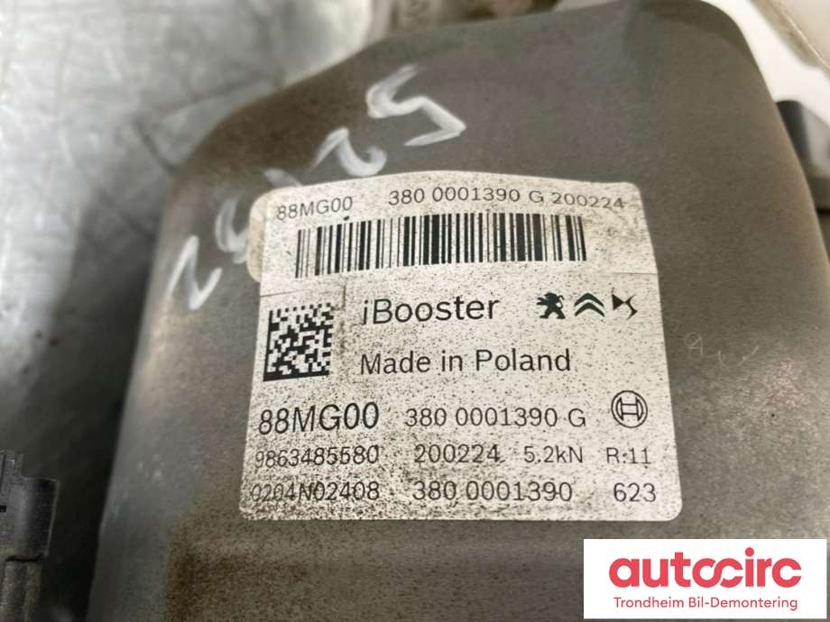 Bremsekraft-forsterker til Peugeot e-3008 2023-->>  (BOSCH|9863485580|380 0001390G| 16 952 417 80|16 478 580 80)