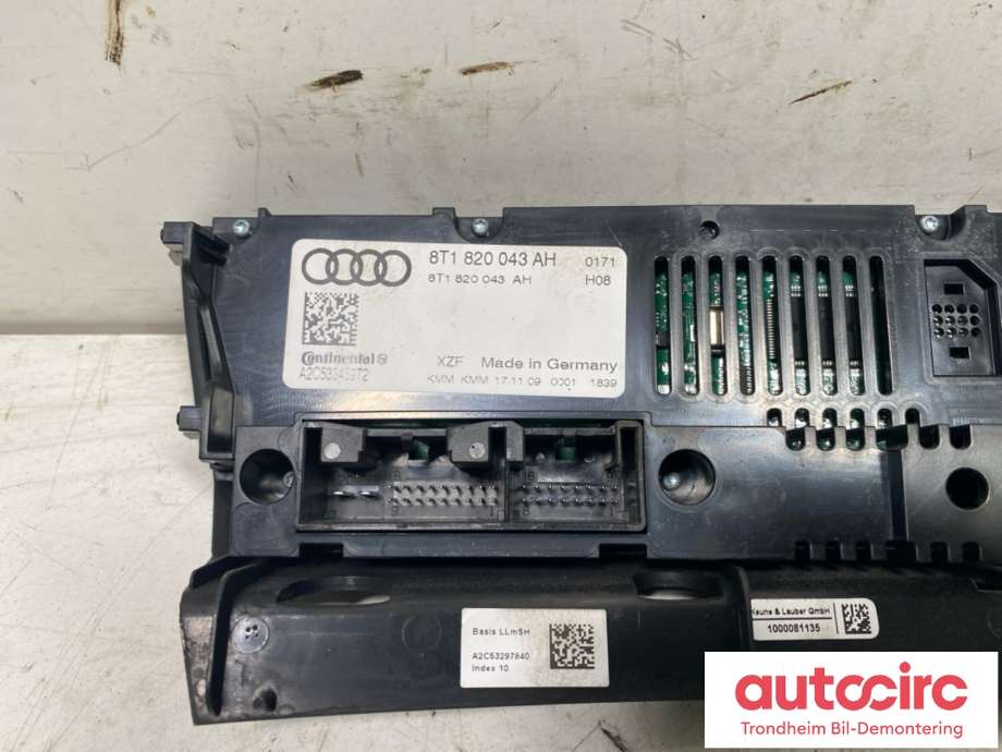 Varmeapparat betjening til Audi A4 2007-2014 (Type IV) (B8) (B8) (8T1 820 043 AH|)