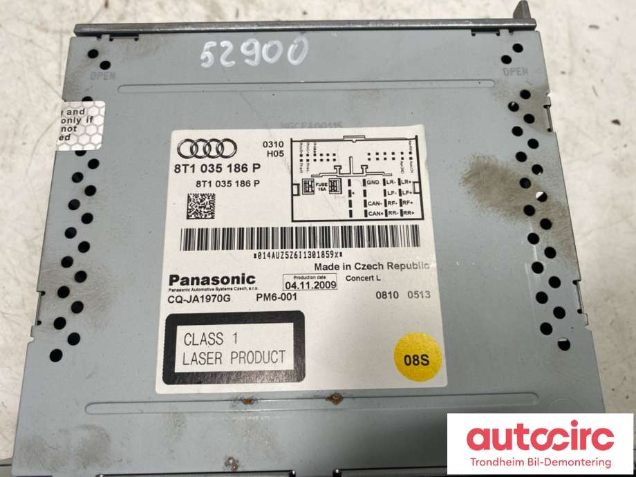 Bilstereo til Audi A4 2007-2014 (Type IV) (B8) (B8) (8T1 057 186 P|8T1 057 186 PX|)