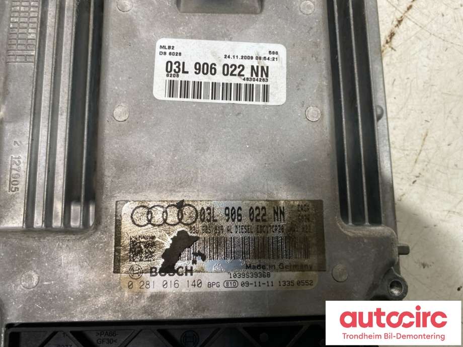 Styreenhet motor til Audi A4 2007-2014 (Type IV) (B8) (B8) (BOSCH|03L 906 022 NN|0 281 016 140|)