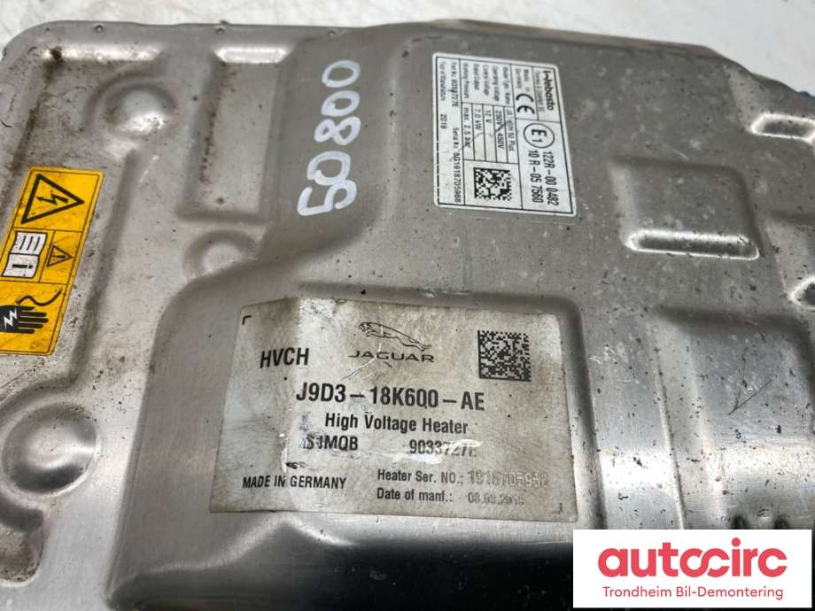 Varmeapparat PTC-heater til Jaguar I-PACE 2018-->>  (WEBASTO|J9D3-18K600-AE|T4K11280|J9D318K600AE| 9033727E|)