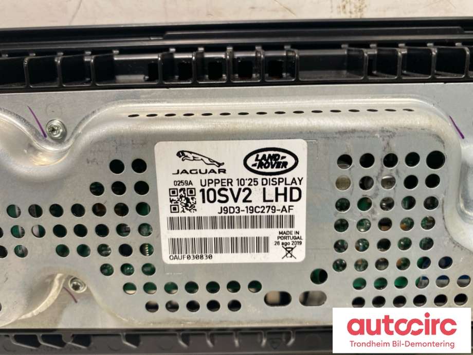 Multimedia display (MCU - Media Controller Unit) til Jaguar I-PACE 2018-->>  (T4K4206|J9D3-19C279-AF|T4K11474|J9D3-19C279-AJ|)