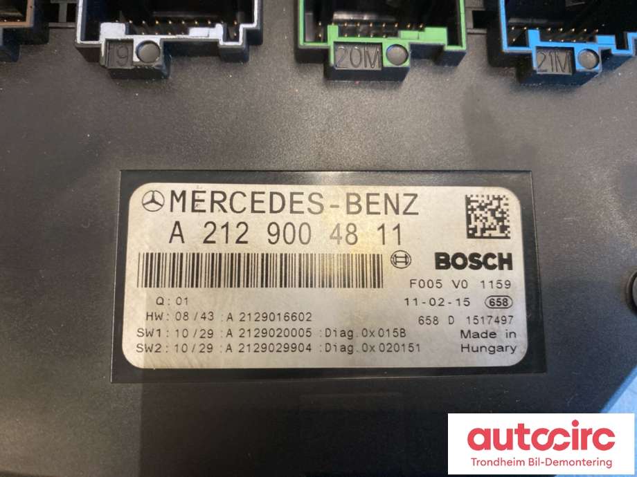 Styreenhet (SAM - Signal Acquisition Module) til Mercedes C-Klasse 2011-2014 (Fase 2) (W204) (W204) (BOSCH|A2129004811|A 212 900 48 10|)