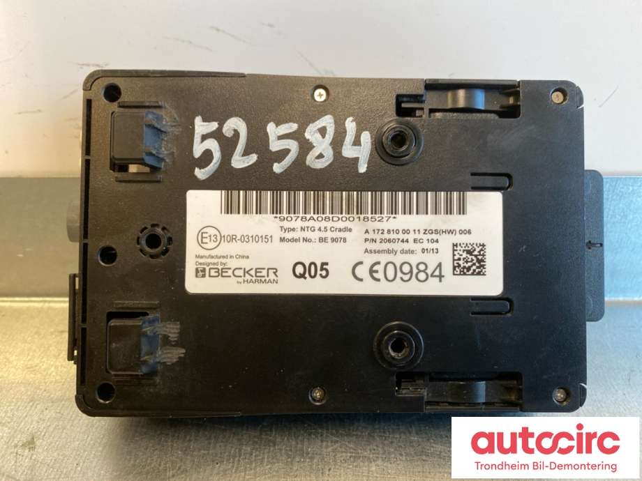 Bilstereo diverse til Mercedes C-Klasse 2011-2014 (Fase 2) (W204) (W204) (BECKER HARMAN|A 099 500 11 00|A 166 900 00 01|A 172 900 62 03)