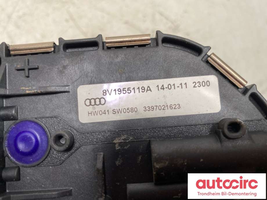 Viskermotor frontrute til Audi A3 2012-2016 (Type III, Fase 1) (8V1 955 023 D|)