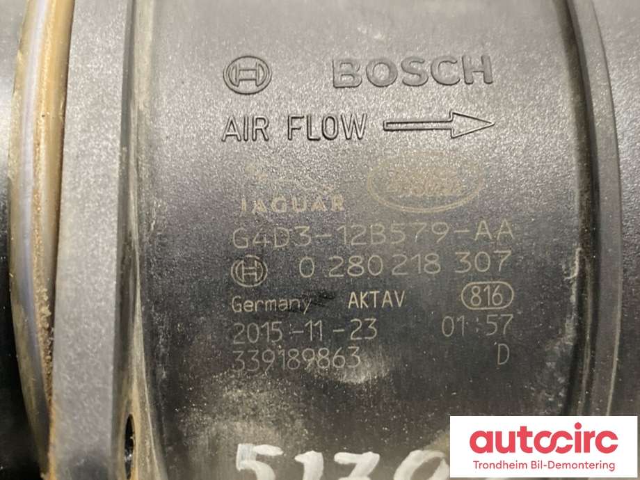 Luftmengde/luftmassemåler til Land Rover Range Rover, Evoque 2011-2019 (Type I) (BOSCH|LR071914|G4D312B579AA|0 280 218 307)