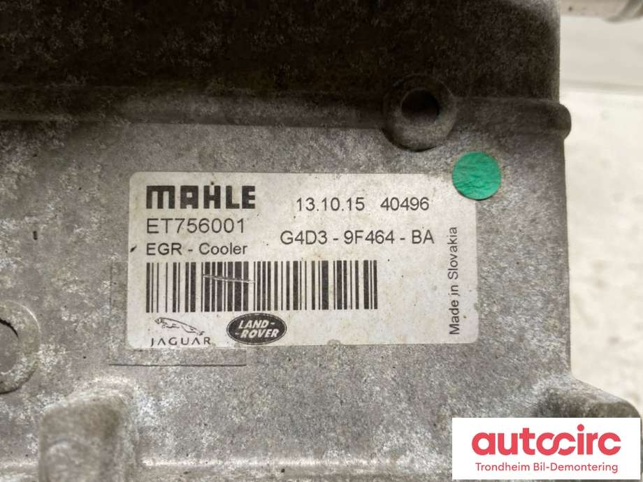 EGR-kjøler til Land Rover Range Rover, Evoque 2011-2019 (Type I)  (MAHLE|LR073730|G4D39F464BA|)