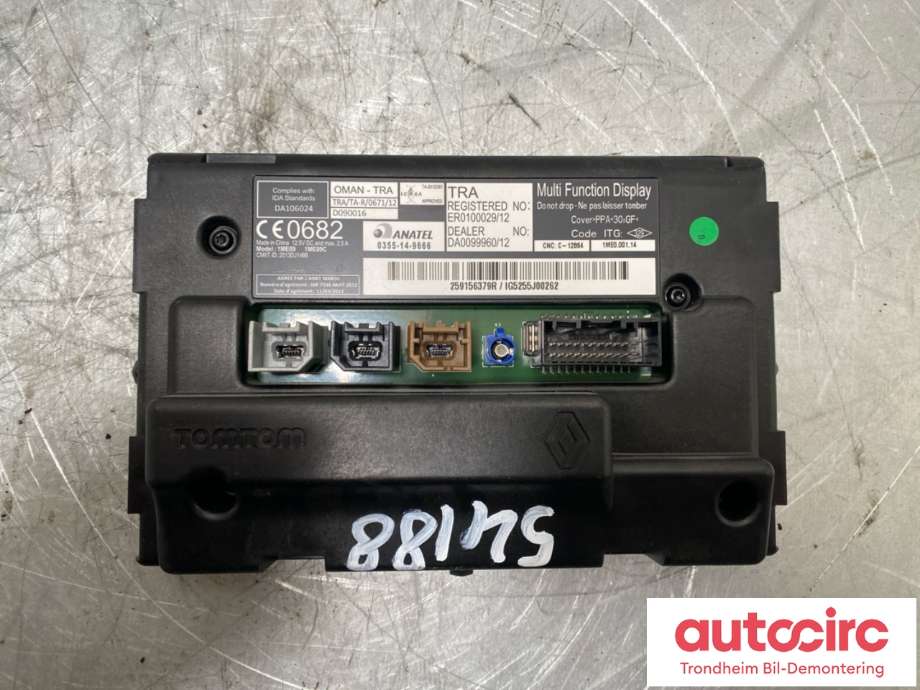Instrumentpanel til Renault Zoe 2013-2019 (Fase 1) (248108855R|248105950R|)