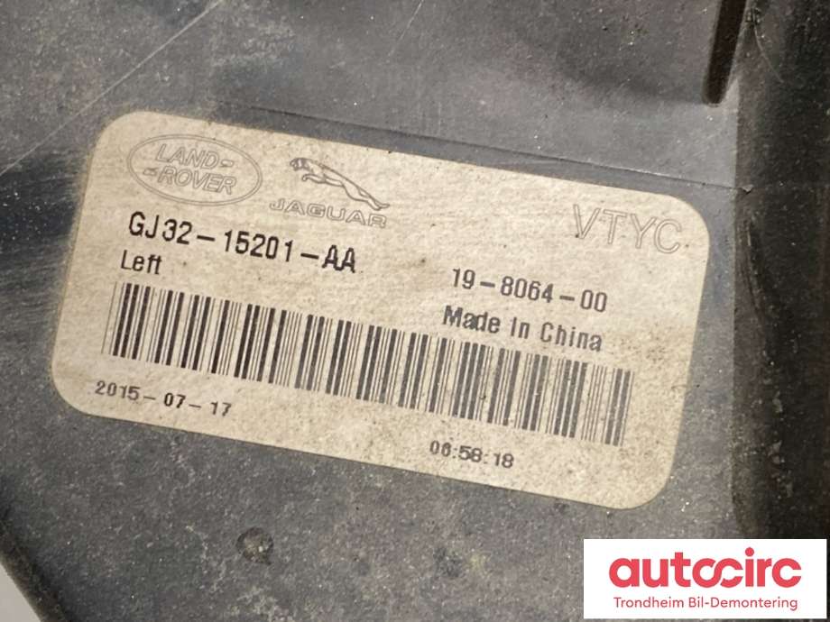 Tåkelykt venstre foran til Land Rover Range Rover, Evoque 2011-2019 (Type I) (LR072646|GJ3215201AA|GJ3215201AB| LR136873)
