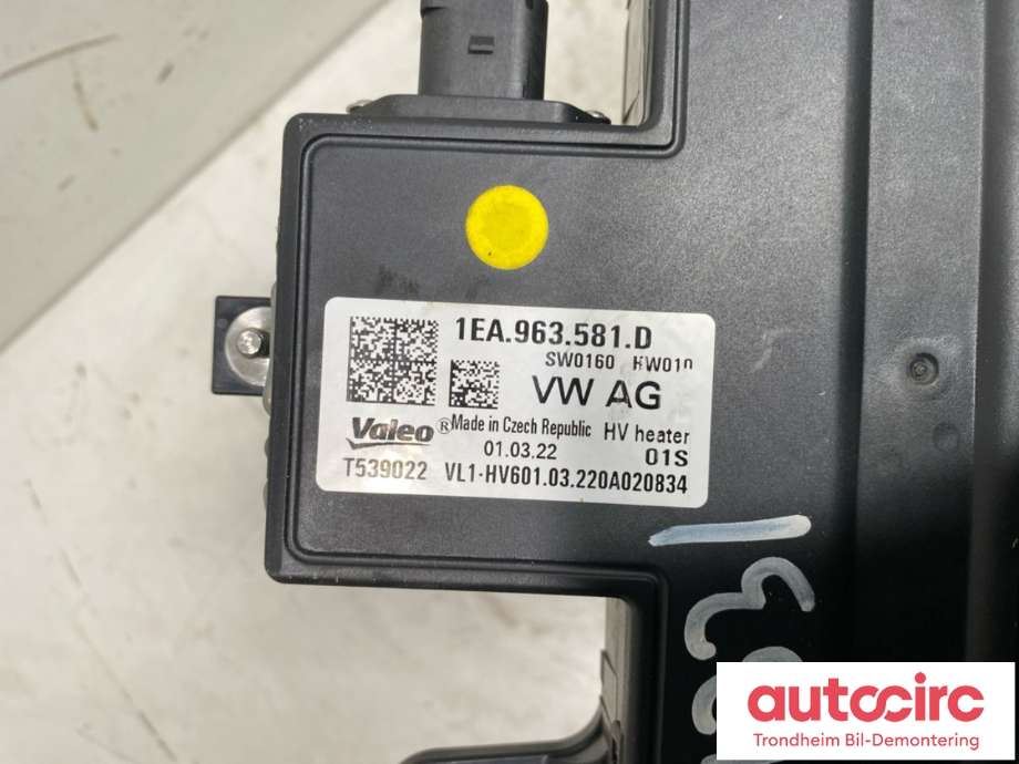 Varmeapparat PTC-heater til Cupra Born 2022-->> (1EA 963 581 E|1EA 963 581 D|)