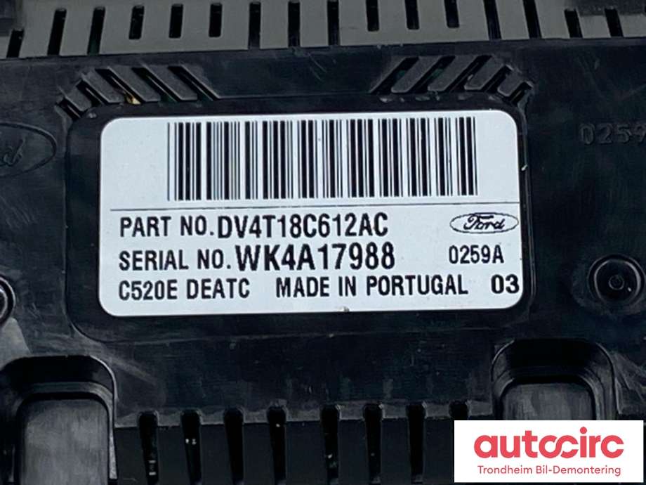 Varmeapparat betjening til Ford Kuga 2013-2019 (DV4T-18C612-AC|DV4T-18C612-AF|2056864)