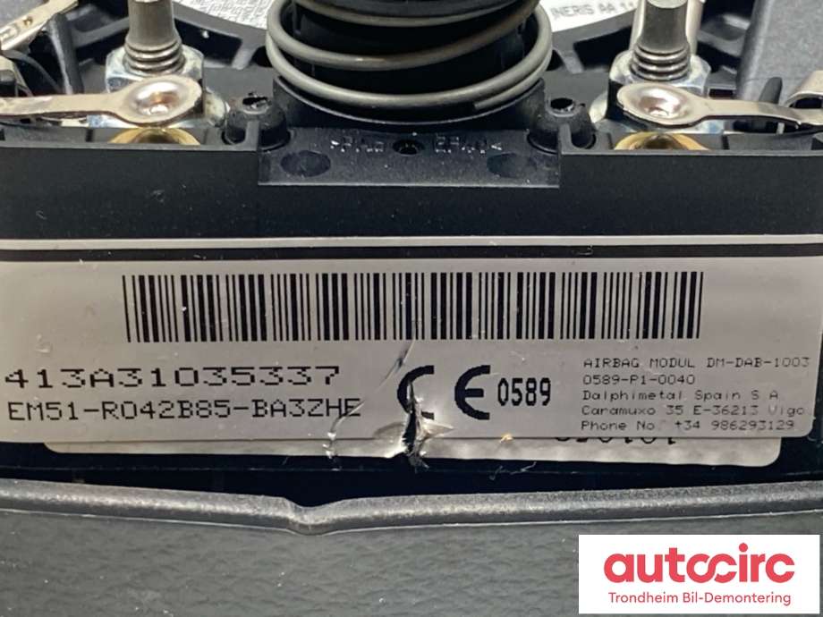 Airbag rattpute til Ford Kuga 2013-2019  (EM51-R042B85-BA3ZHE|1792378|)
