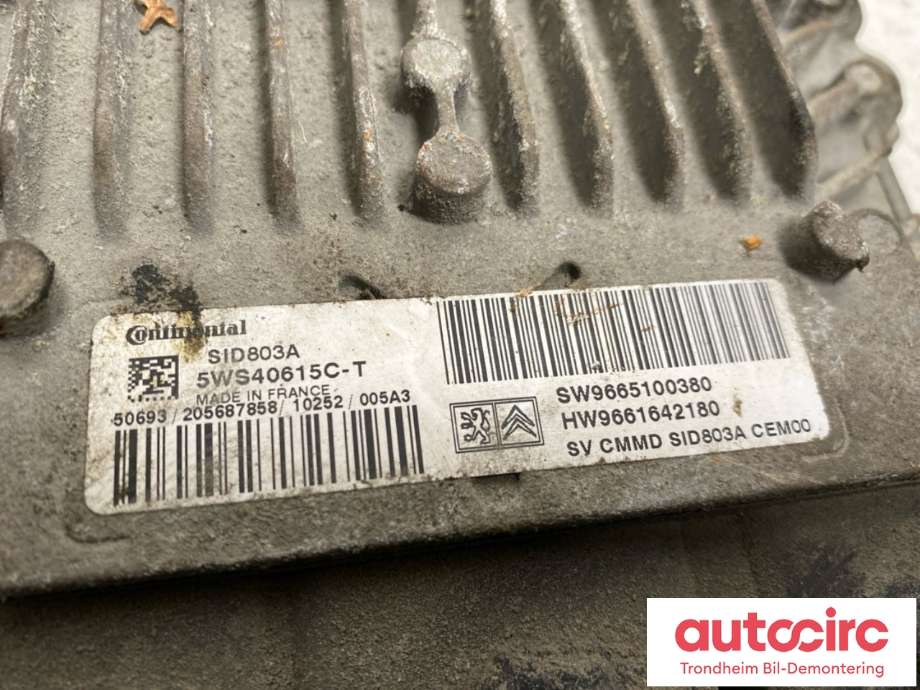 Styreenhet motor til Fiat Scudo 2007-2017 (Type II)  (CONTINENTAL|9661642180|5WS40615-T|1609523880)