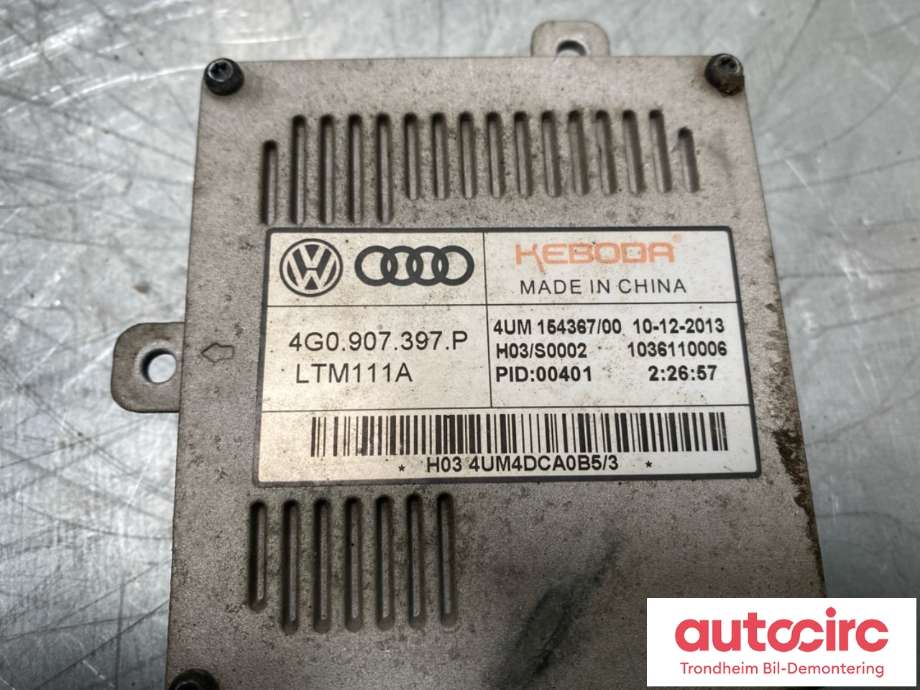 Styreenhet xenon/ballast til Audi A6, Allroad 2012-2014 (Type III, Fase 1) (C7) (C7) (4G0907397P|)