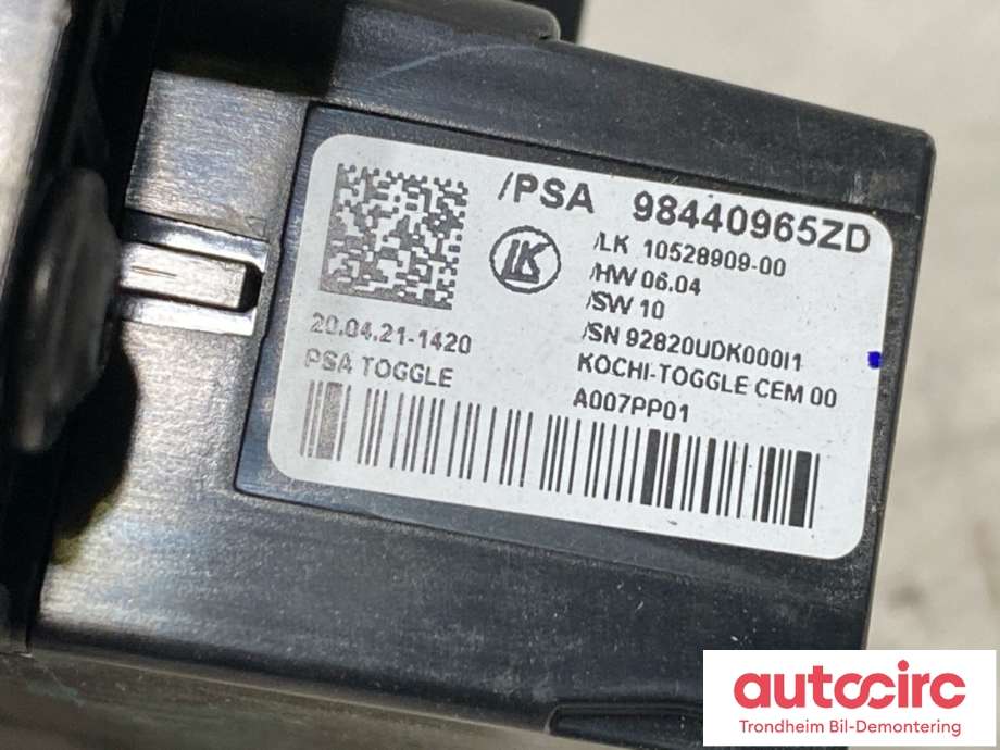Girstang/girvelger automat til Peugeot Expert 2016-->> (Type III)  (98440965ZD|)