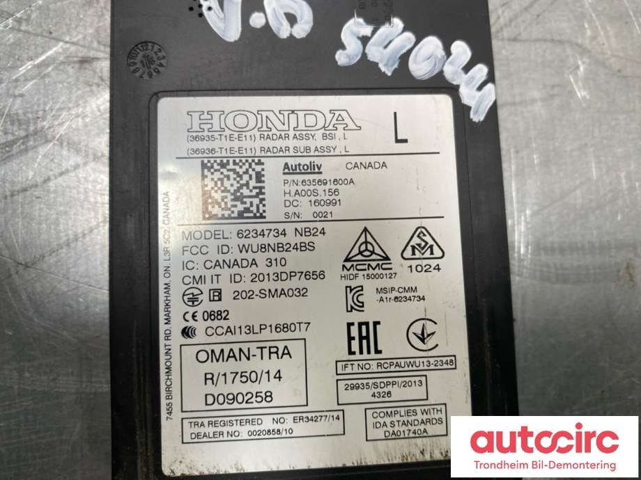 Sensor blindsone til Honda CR-V 2012-2018 (Type IV)  (V.B|36935T1EE11|36936-T1E-E11|)