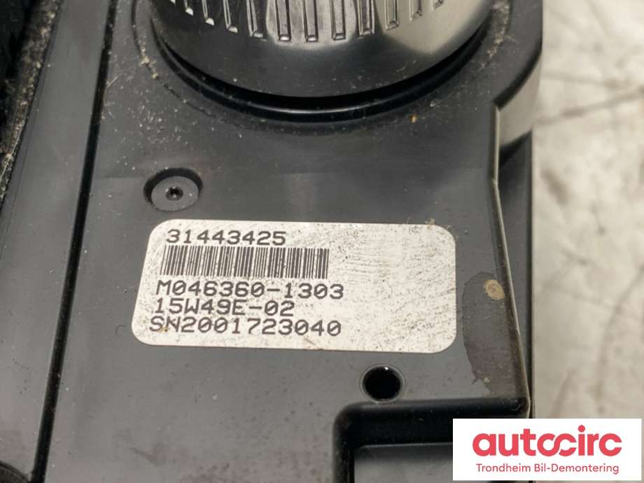 Varmeapparat betjening til Volvo XC60 2014-2017 (Type I, Fase 2)  (31443425|)