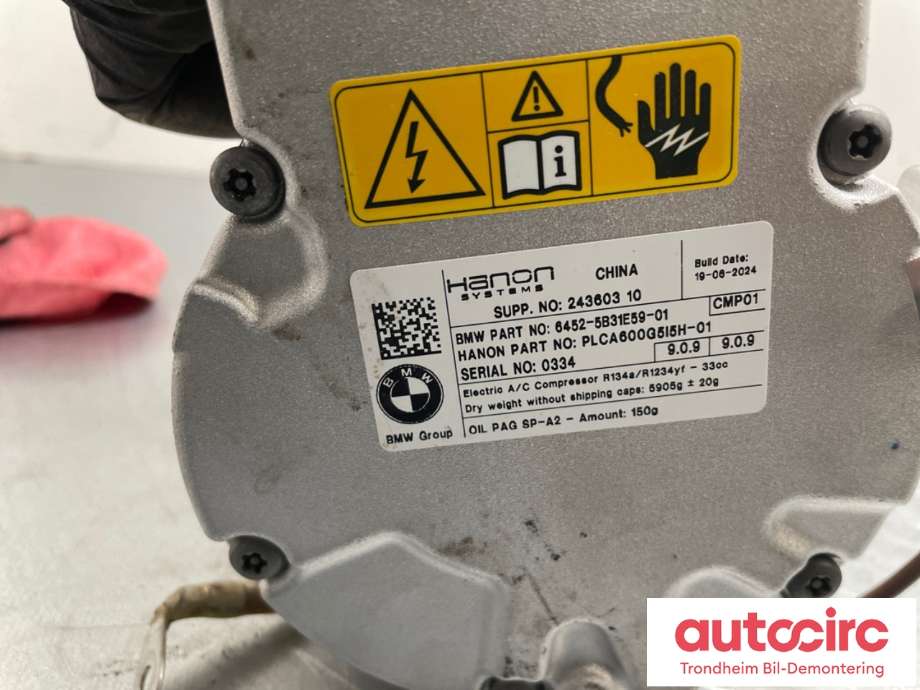 Aircondition kompressor elbil til BMW i4 2021-->> (G26) (G26) (64525B31E59|)