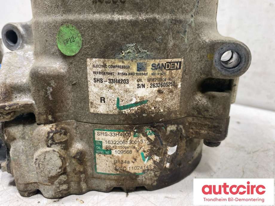 Aircondition kompressor elbil til MG ZS EV 2019-2021 (Type I, Fase 1) (SANDEN|2632605252|SHS-33H4203|11024145)