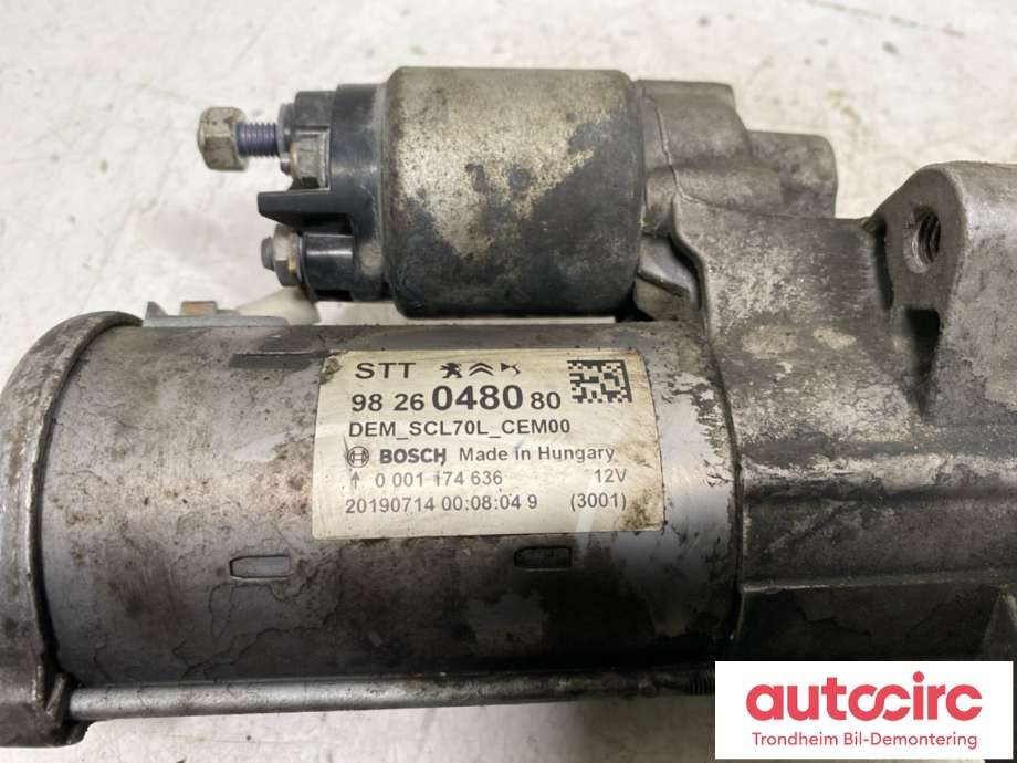 Starter diesel til Peugeot Boxer 2014-->> (Type III, Fase 2) (BOSCH|98 189 363 80|9826048080|0 001 174 636| 16 248 205 80)