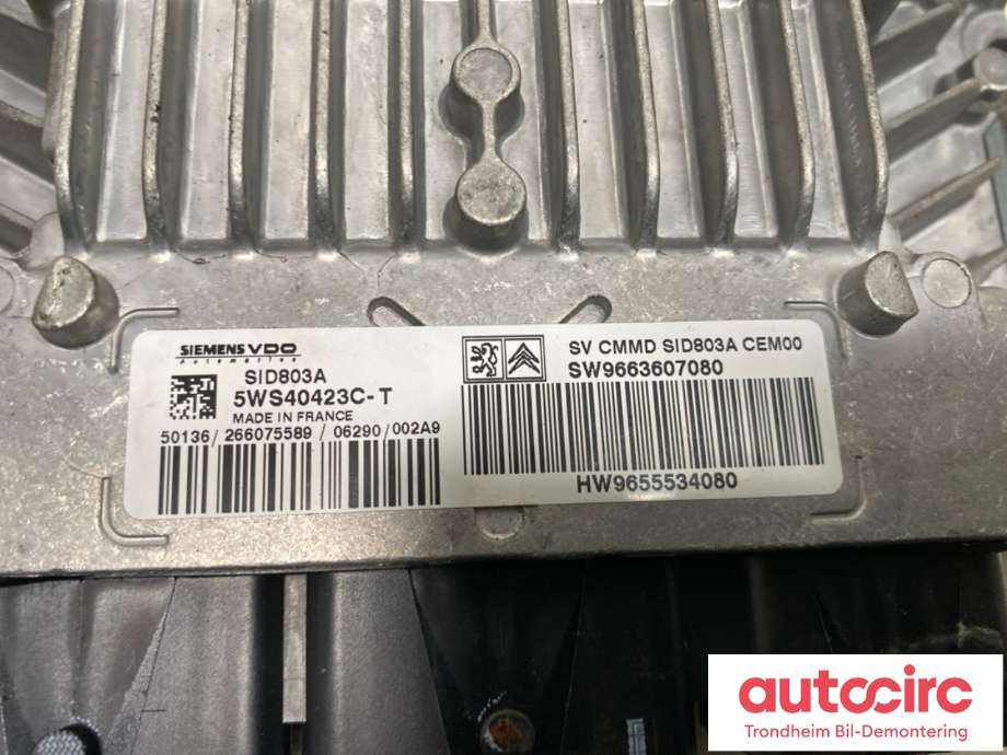 Styreenhet motor til Peugeot 407 2004-2010 (SIEMENS VDO|1942 Z6|1942 Z7|9655534080| 9663607080)