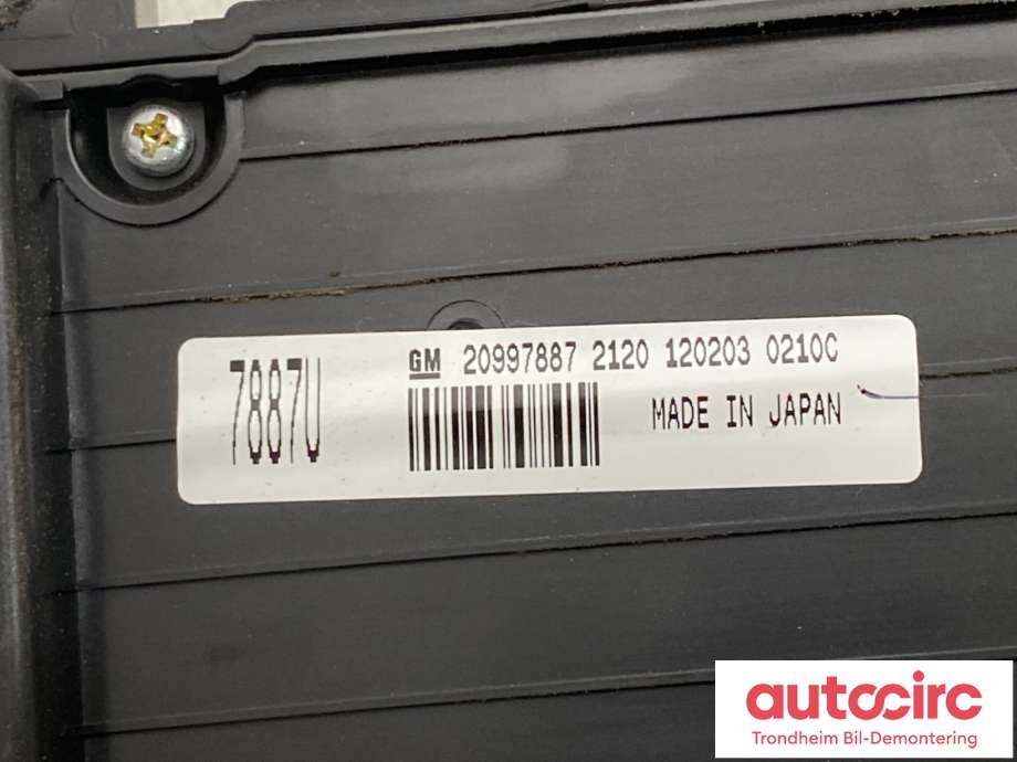 Bilstereo navigasjon betjeningspanel til Opel Insignia A 2009-2014 (GM / NAVI 600|20997887|)