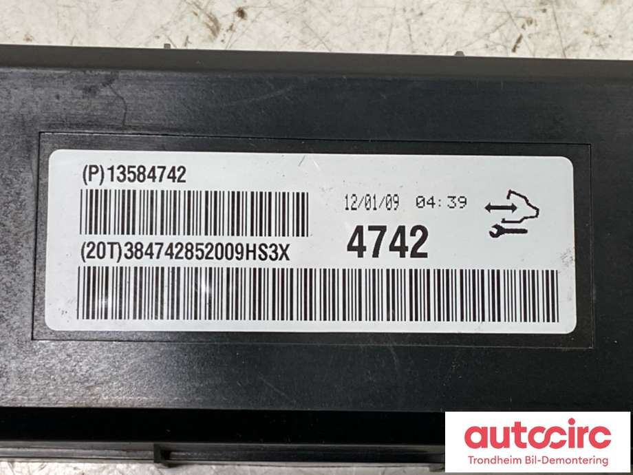 Styreenhet klima/aircondition til Opel Insignia A 2009-2014  (13584742|13591310|13585883)