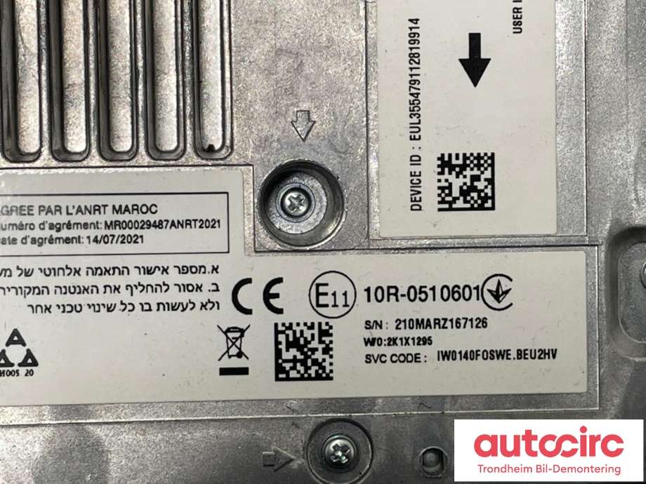 Bilstereo navigasjon skjerm til Hyundai Kona 2021-2023 (Type I, Fase 2)  (96560-K4621NVC|)