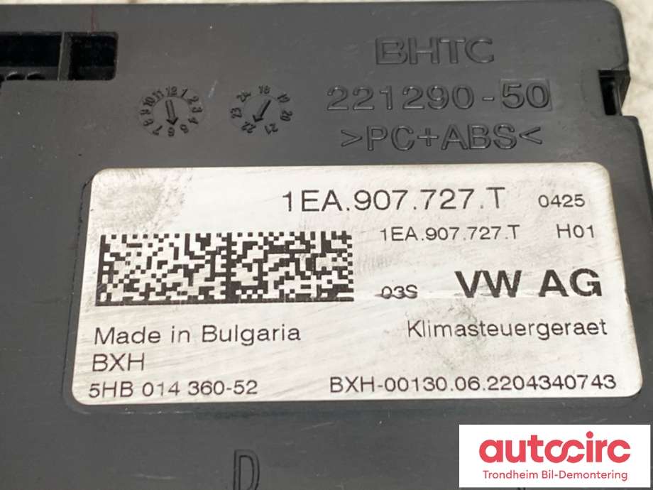 Styreenhet klima/aircondition til VW ID.4 2020-->>  (1EA907727T|1EA 907 727 AH|)