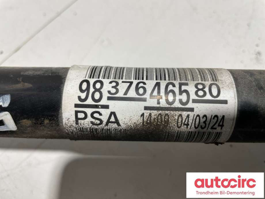 Drivaksel høyre foran, elbil til Peugeot e-3008 2023-->>  (9837646580|1684455480|)