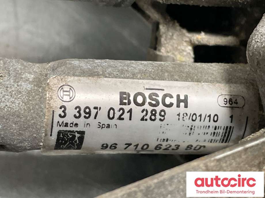 Viskermotor foran høyre til Peugeot 3008 2009-2016 (Type I)  (BOSCH|9671062380|3397021289|6405 PA)