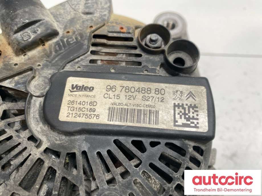 Dynamo diesel til Peugeot 208 2012-2019 (Type I)  (VALEO|9678048880|TG15C189|)
