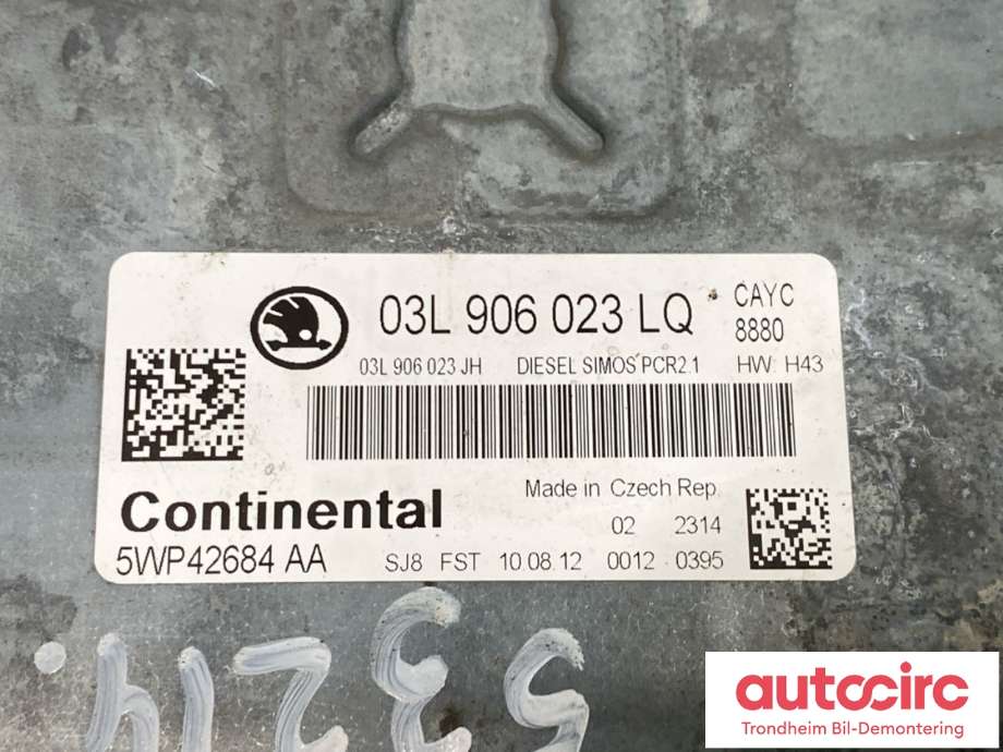 Styreenhet motor til Škoda Octavia 2009-2013 (Type II, Fase 2) (03L906023LQ|)