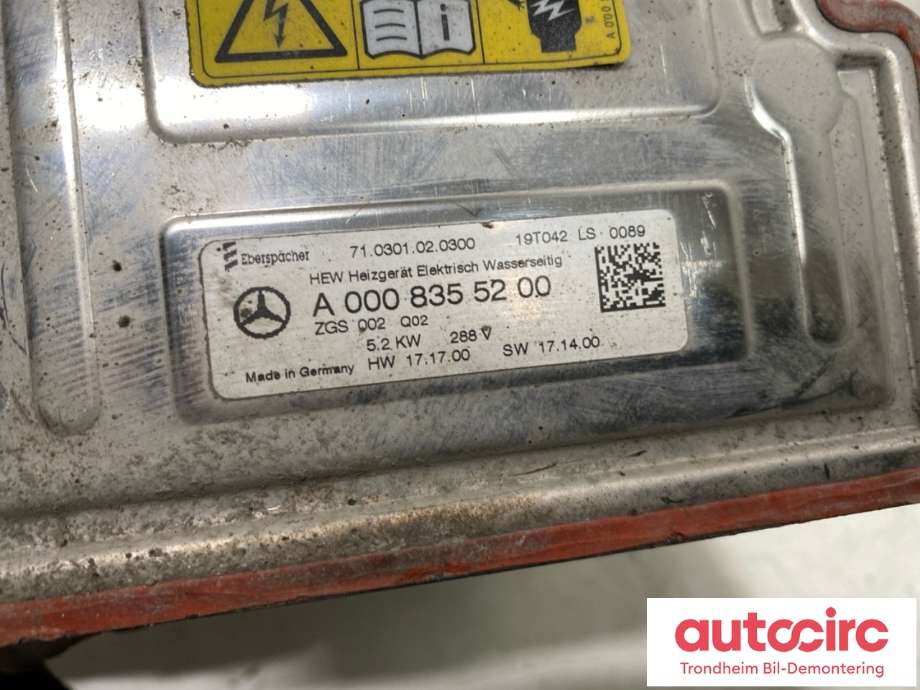 Batterivarmer/kjøl til Mercedes E-Klasse 2016-2023 (W213) (W213) (A 000 835 52 00|A 000 835 73 00|)