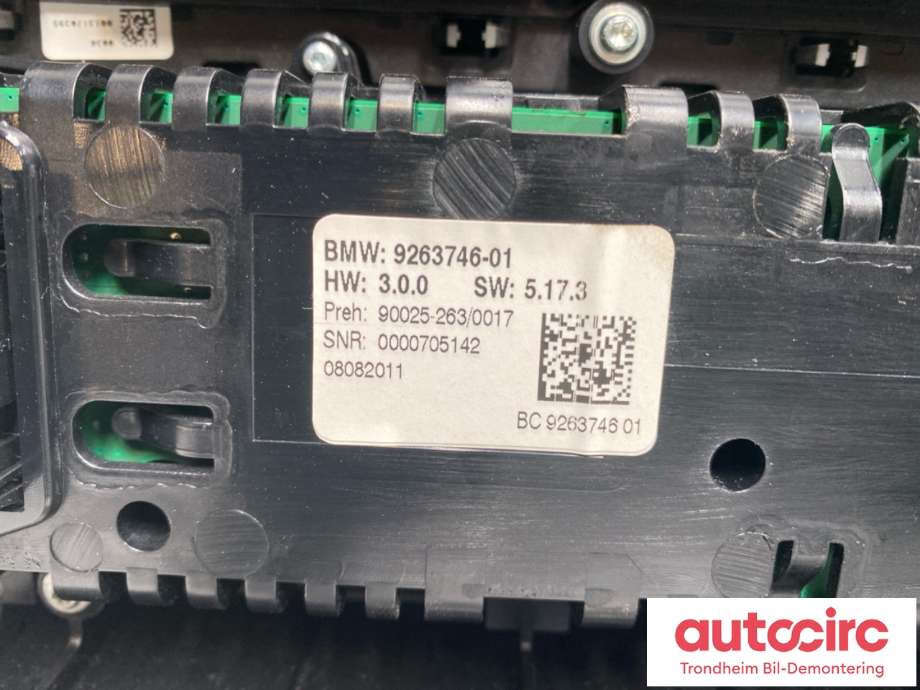 Varmeapparat betjening til BMW 5-Serie 2010-2017 (F10/F11) (F10/F11) (926374601|)