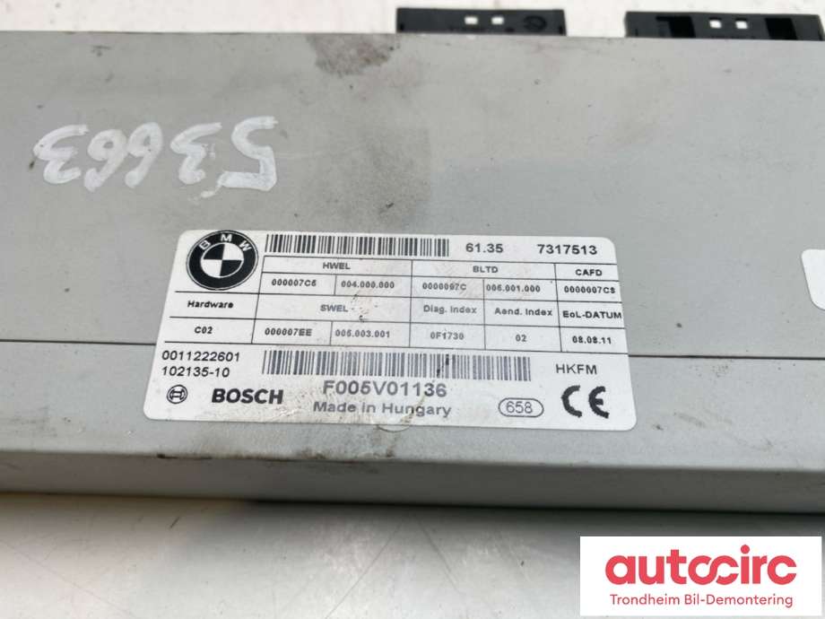 Styreenhet elektrisk bakluke til BMW 5-Serie 2010-2017 (F10/F11) (F10/F11) (F005V01136|)