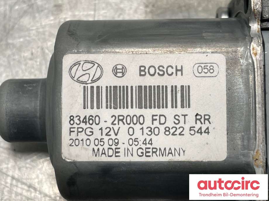 Ruteheis, kun motor, høyre bak til Hyundai i30 2007-2012 (Type I)  (83460 2R000|)