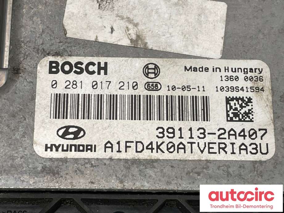 Styreenhet motor til Hyundai i30 2007-2012 (Type I) (BOSCH|39113 2A407|0281017210|)