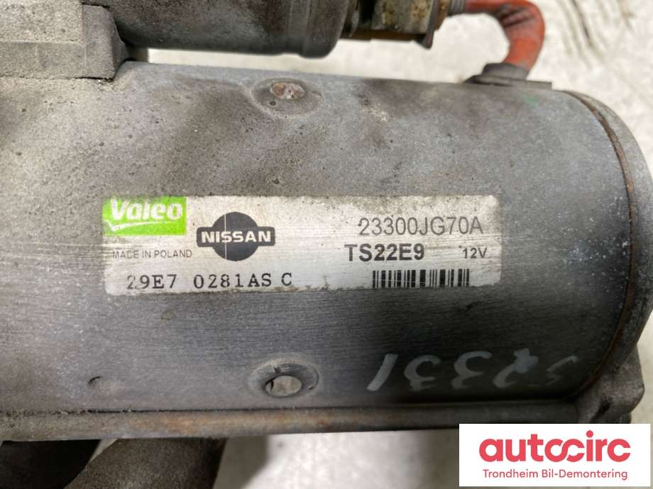 Starter diesel til Nissan Qashqai 2007-2010 (Type I, Fase 1) (23300JG70A|23300JG70B|)
